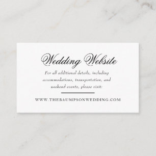 Delicate Lace Black and Gold Script Website Enclosure Card