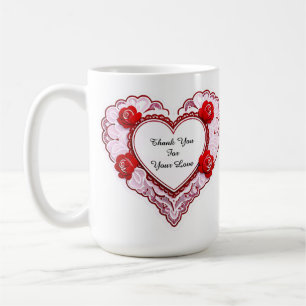 Delicate Lace Heart Card Coffee Mug