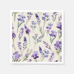 Delicate Lavender Dream Watercolor Floral Napkin