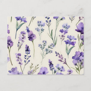 Delicate Lavender Dream Watercolor Floral Postcard