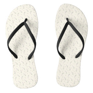 Delicate Lavender & Honeybee Botanical Outline Flip Flops