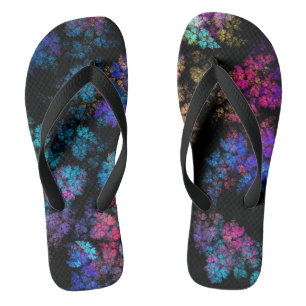 Delicate leaf ornaments - fractal flip flops