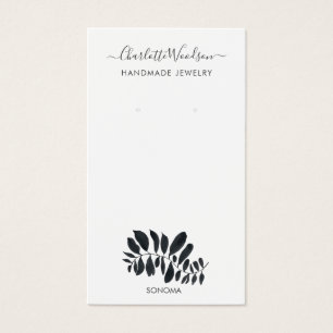 Delicate Leaves Illustration Earring Display Card