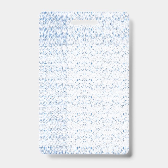 Delicate, light-blue patterned design repeating on badge (Front)