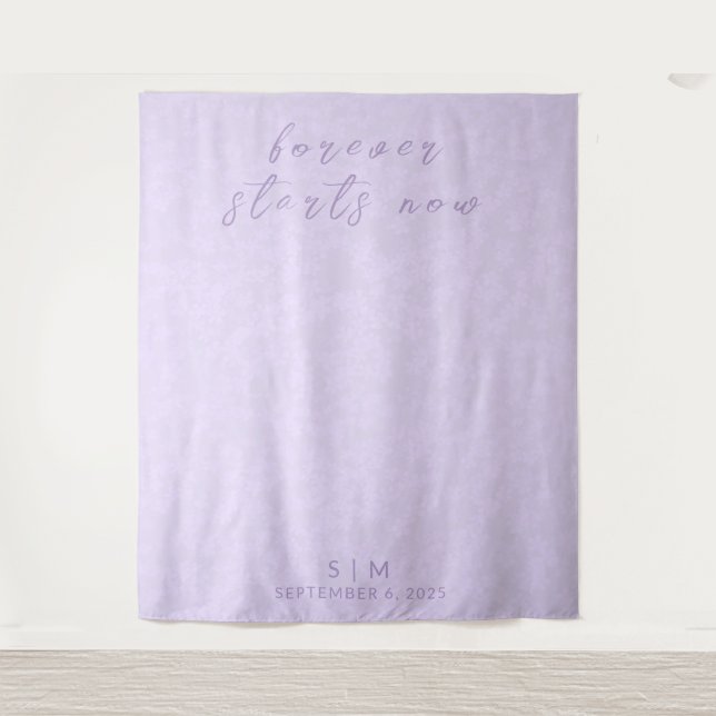 Delicate Lilac Wedding Photo Backdrop Tapestry (Front)