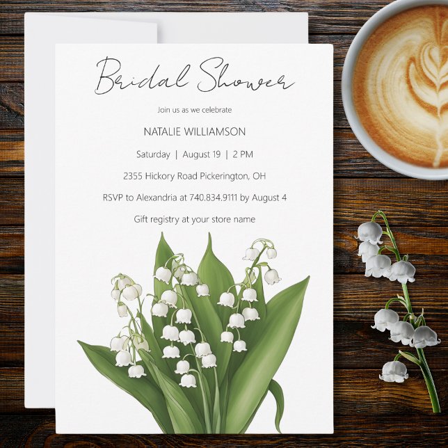 Delicate Lily of the Valley Bridal Shower Invitation (Creator Uploaded)