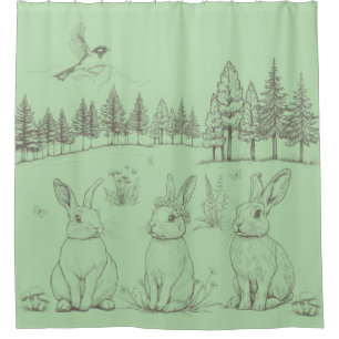 Delicate line drawn Wild Rabbits
