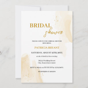 Delicate linear leaves Bridal Shower Invitation
