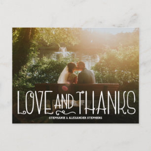 Delicate Love and Thanks Wedding Thank You Card