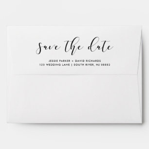 Delicate Love Elegant Calligraphy Save the Date Envelope