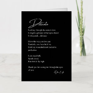 Delicate Love Poem Poetry  Foil Greeting Card
