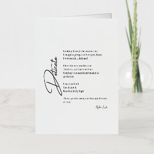 Delicate Love Poem Poetry  Foil Greeting Card