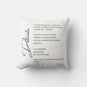 Delicate Love Poem Poetry  Throw Pillow