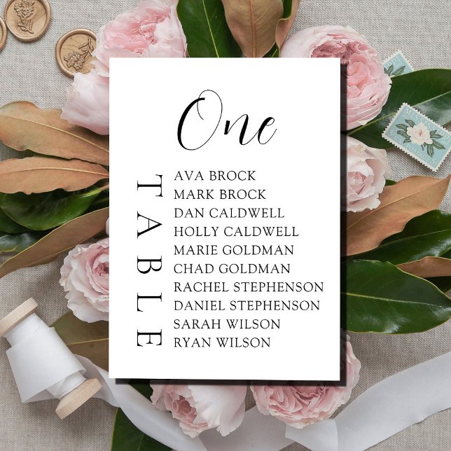 Delicate Minimal Script Seating Chart Invitation (Creator Uploaded)