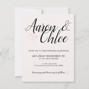 Delicate Minimalist Calligraphy Wedding Invitation