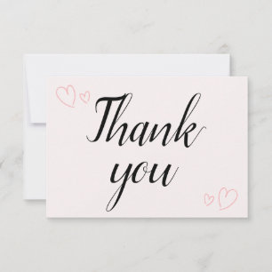 Delicate Minimalist Calligraphy Wedding  Thank You Card