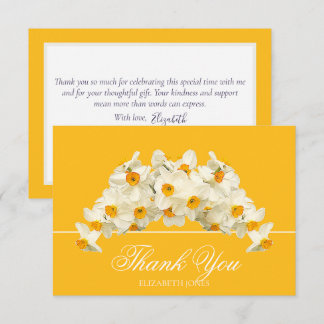 Delicate Modern Spring Daffodils Floral Thank You Card