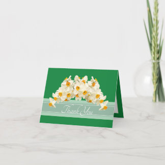 Delicate Modern Spring Daffodils Floral Thank You Card