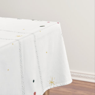 Delicate Modern Winter Pattern White Tablecloth