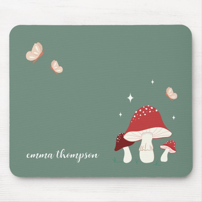 Delicate Mushroom Personalized Gift Mousepad (Front)