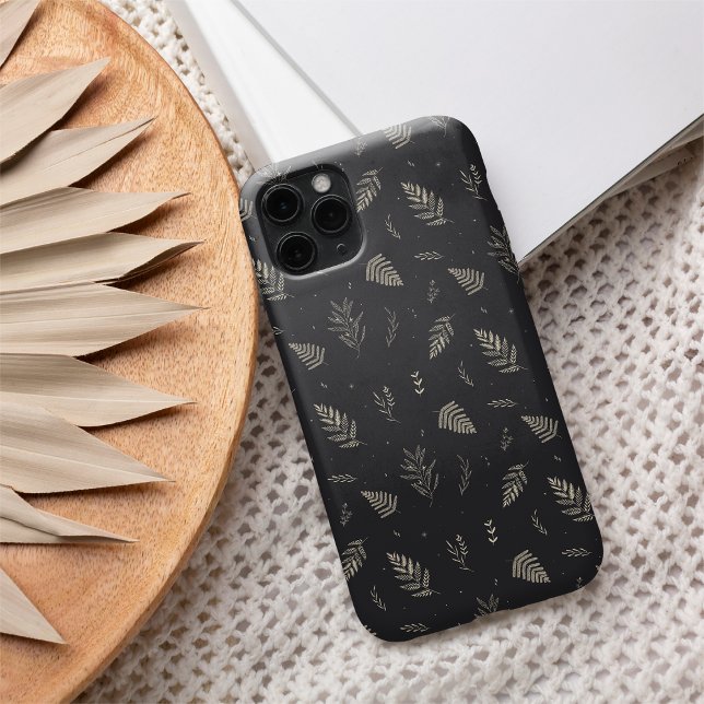 Delicate Neutral Botanical Leaves Pattern Case-Mate iPhone Case (Creator Uploaded)