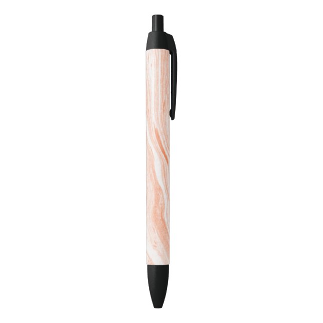 Delicate Orange And White Marble Stone Black Ink Pen (Bottom (Vertical))
