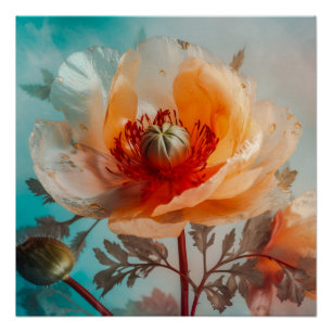 Delicate Orange Flower Poster