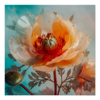 Delicate Orange Flower  Poster
