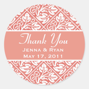 Delicate & Ornate Round Wedding, Thank You Labels