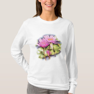 Delicate painted water lily (Lotus) t-shirt