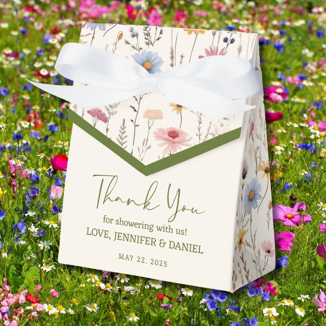 Delicate Pastel Boho Floral Baby Shower Favor Box (Creator Uploaded)