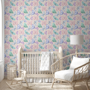 Delicate pastel butterflies wallpaper