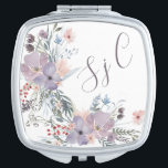 Delicate Pastel Floral Spray Compact Mirror<br><div class="desc">Beautiful and delicate watercolor bouquet of flowers painted in lavender,  mauve,  pink and peach with fronds of sage and blue. Also a quote from Henry Ward Beacher.  A beautiful gift for your bridesmaids,  friends,  family,  birthdays,  any celebration that makes a special person feel special!</div>