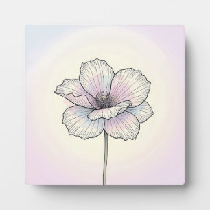 Delicate Pastel Poppy Flower Plaque