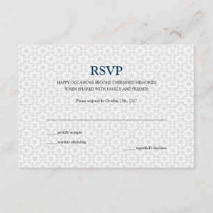 Delicate Patterned Bar Mitzvah RSVP Card