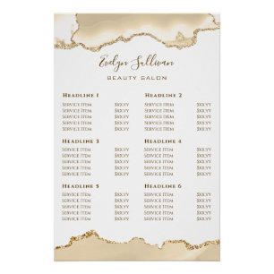 Delicate Peach Agate Price List Glossy Poster