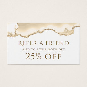 Delicate Peach Agate Referral Card
