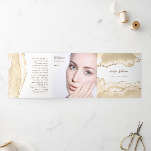 Delicate Peach Agate Trifold Brochure (Outside)