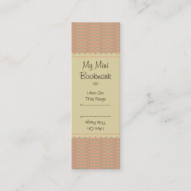 Delicate Peach Damask Personalized Mini Business Card (Front)
