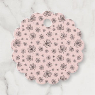 Delicate peonies. favour tags