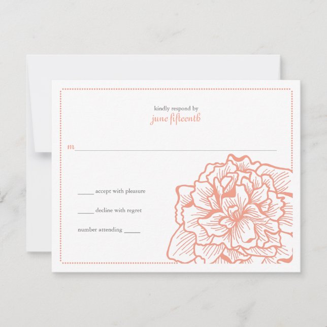 Delicate Peony Wedding Response (Front)