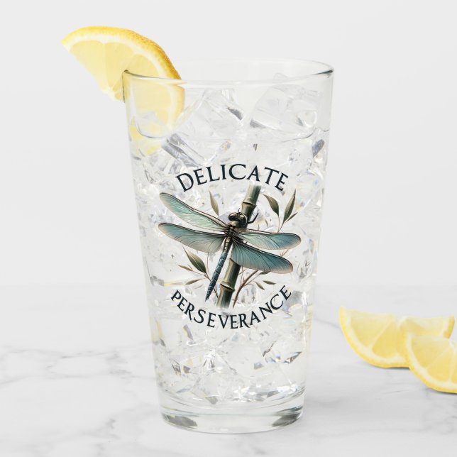 Delicate Perseverance - Artistic Dragonfly Glass (Front Ice)