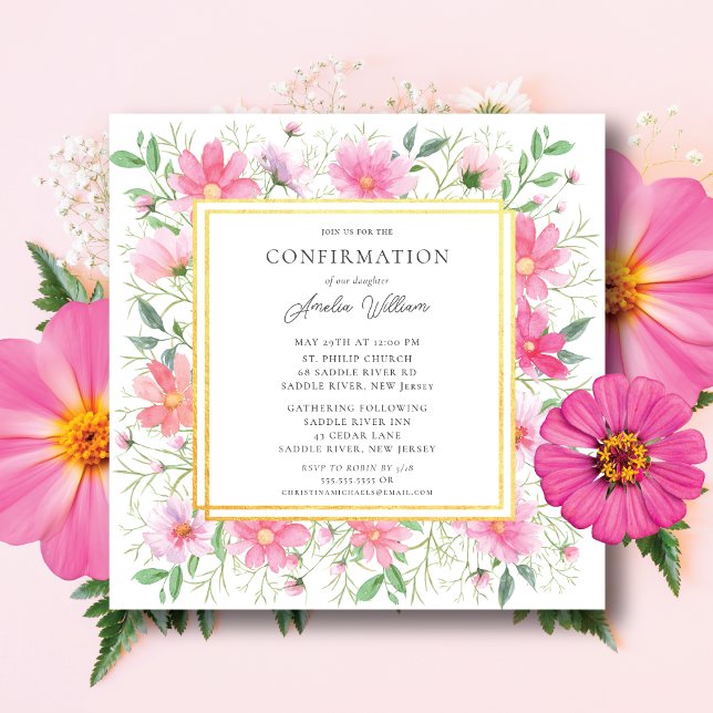 Delicate Petals Confirmation Invitation (Creator Uploaded)