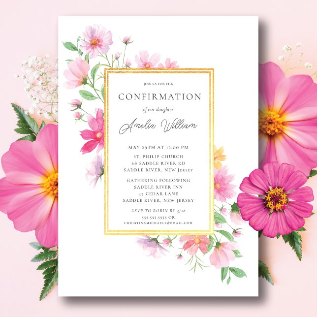 Delicate Petals Confirmation Invitation (Creator Uploaded)