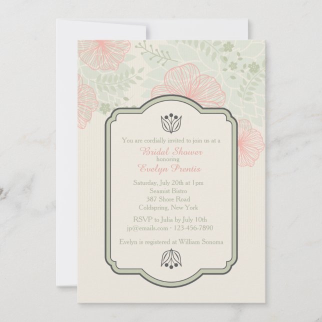 Delicate Petals Invitation (Front)