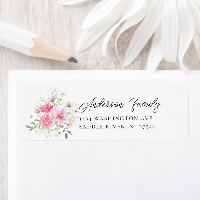 Delicate Petals Return Address Label (Insitu)