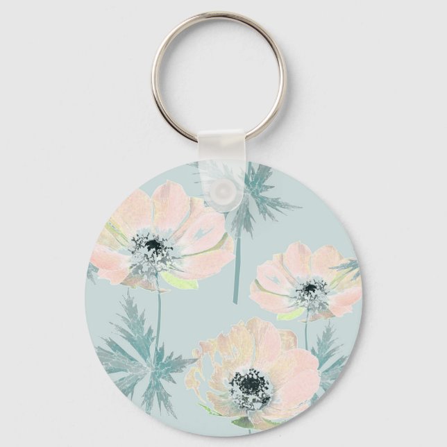 Delicate pink anemones . keychain (Front)