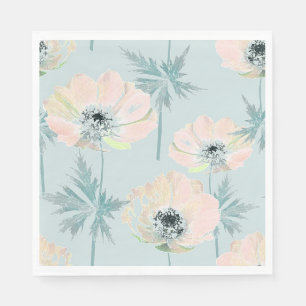 Delicate pink anemones. napkin