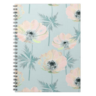 Delicate pink anemones . notebook