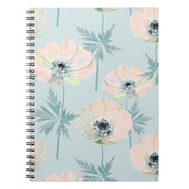 Delicate pink anemones . notebook (Front)